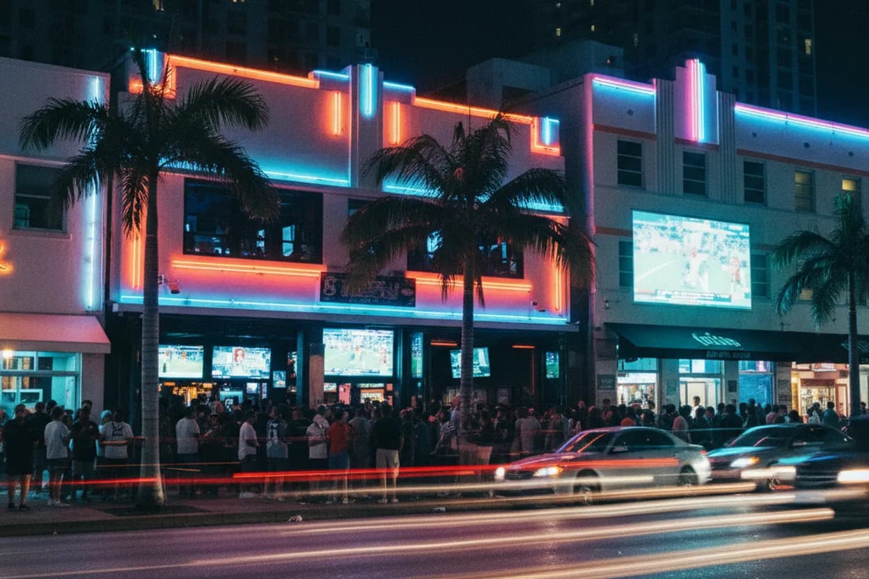 Realistic city scene for marisa tomei: Where Miami Fans Can Watch Together