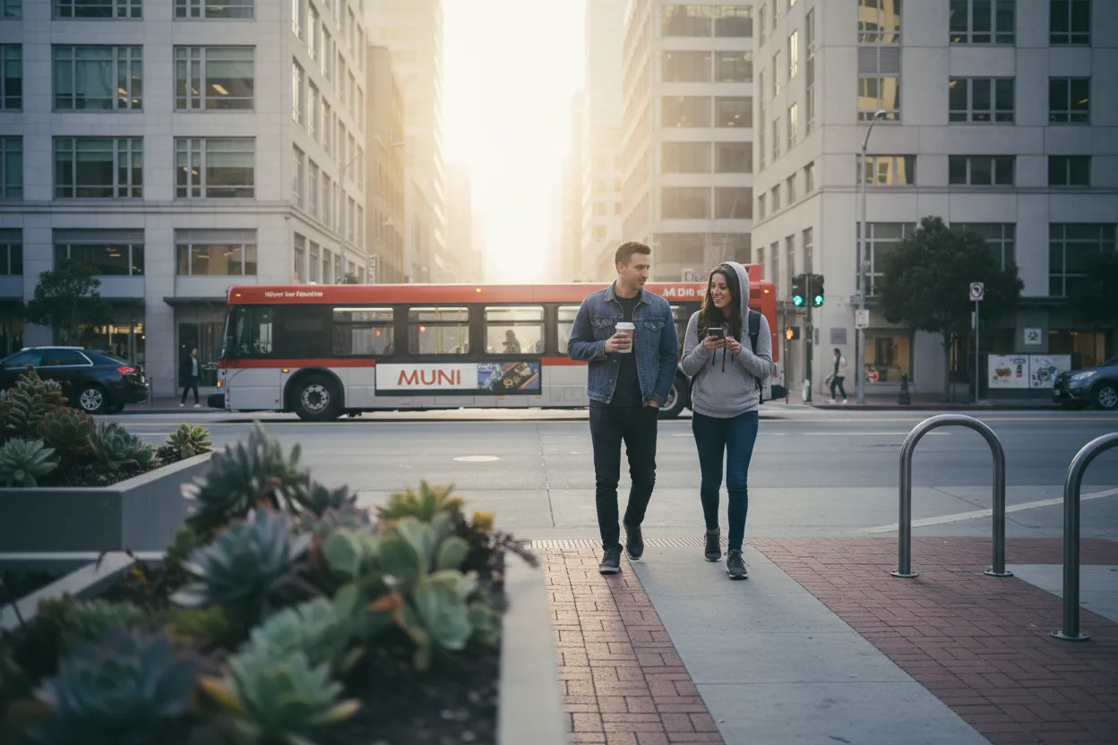 Practical city scene for SF Eventbrite Guide for Food, Tech, and Culture