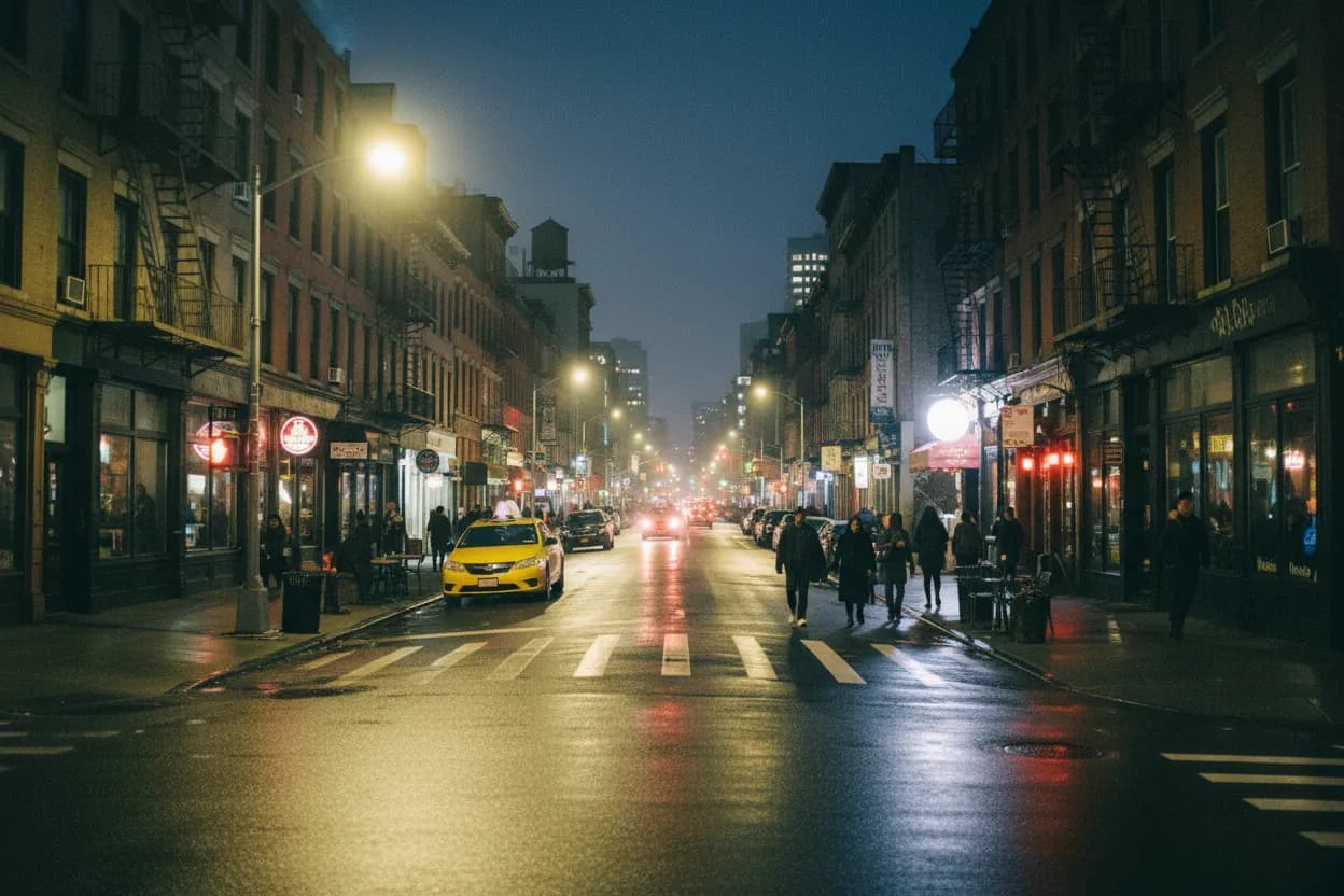 Realistic city scene for david ellison: Where NYC Can Talk Without Shouting