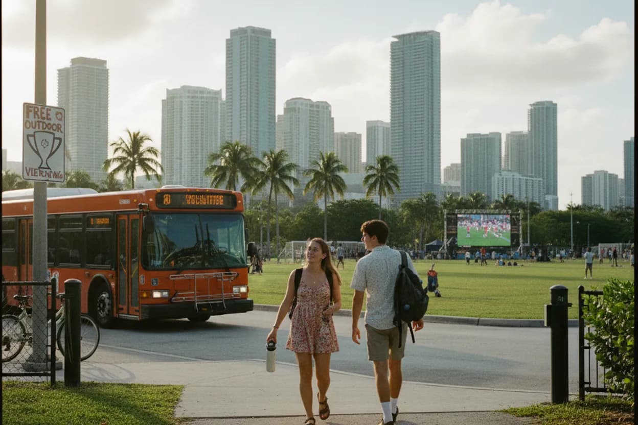 Practical city scene for leagues cup: Free Miami Culture and Outdoor Plan