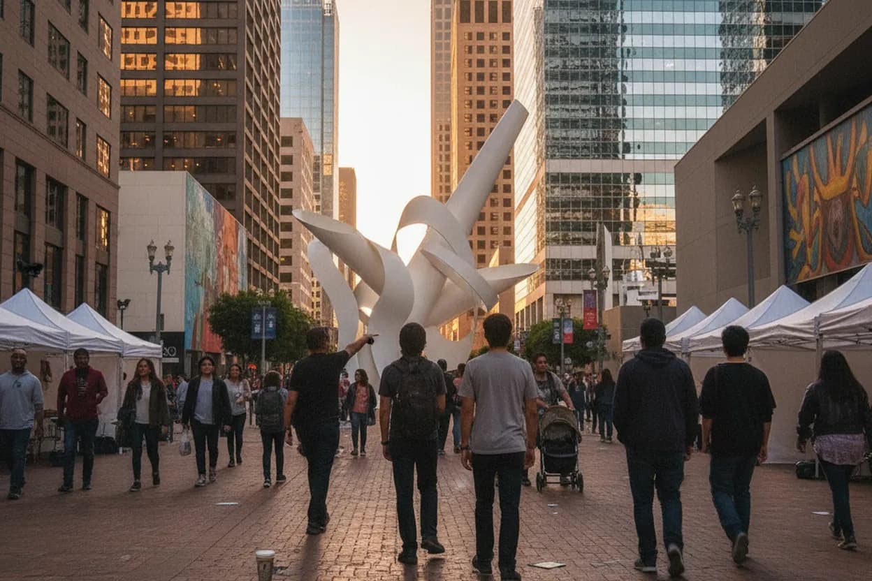 Los Angeles experience scene for Finding Inspiration from Dalton and Sako: Free LA Art Walks