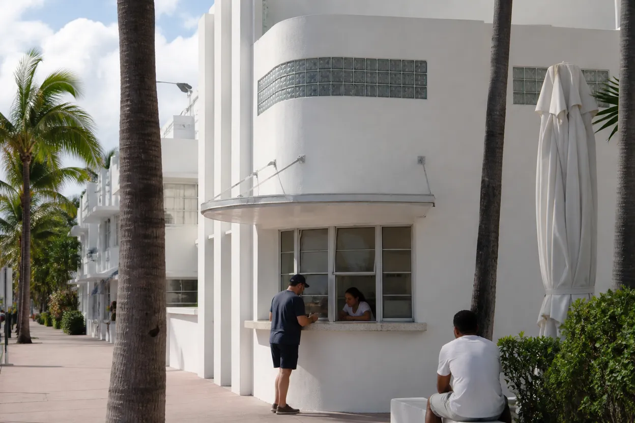 Editorial detail for samara weaving Miami Film Route Through South Beach Landmarks