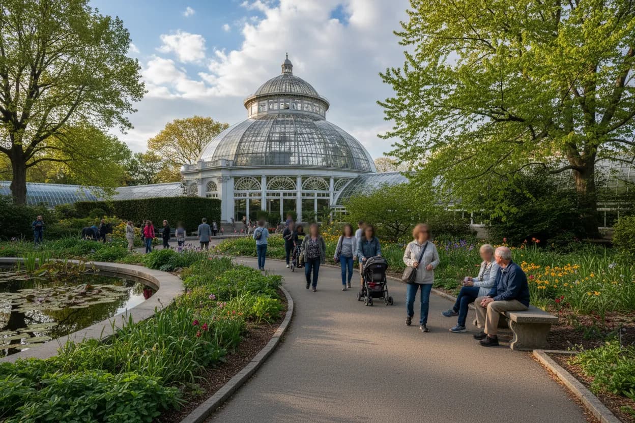NYC experience scene for NYBG Tram Loop in July Heat: A Bronx Garden Plan When Walking the Whole Grounds Is Too Much