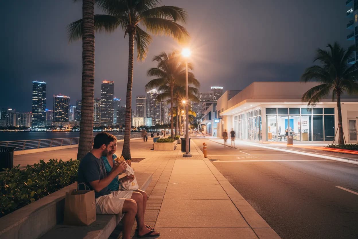 Realistic Miami scene for Miami Jersey Mike's Guide for Beach-Day Sandwich Orders