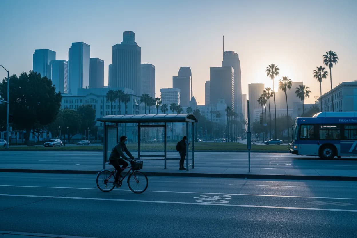 Realistic Los Angeles scene for LA Air Quality Guide for Outdoor Workouts and Commutes