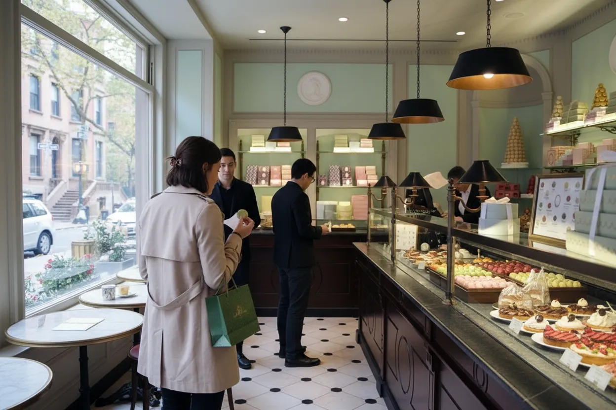 NYC experience scene for Ladurée Madison: Macarons With Elevator Math Near Central Park