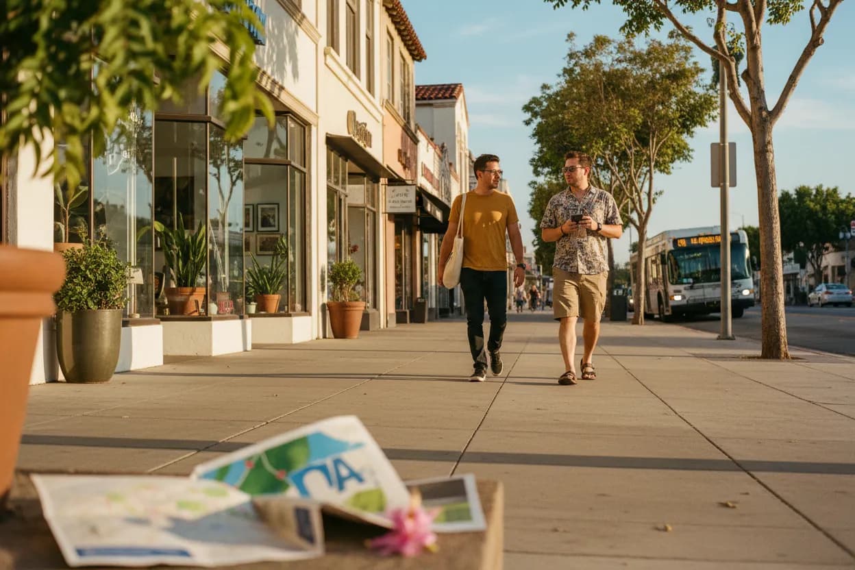 Practical city scene for LA Best Restaurants Near Me for Visitors Without Cars