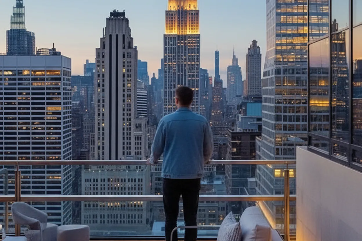 NYC experience scene for NYC Rooftop Bars: Enjoying 'Yankees vs Phillies' with Skyline Views