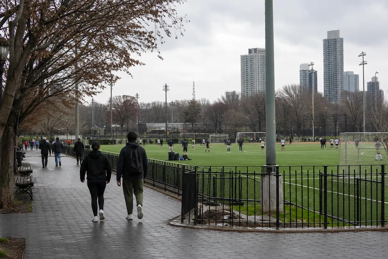 New York City experience scene for kedon slovis searches: NYC flag-football fields with permit clues