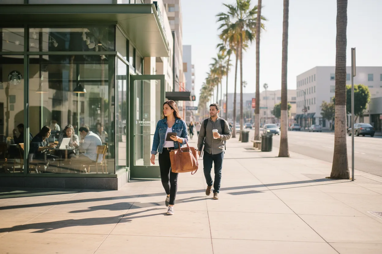 Practical city scene for LA Starbucks Near Me for Work and Audition Days