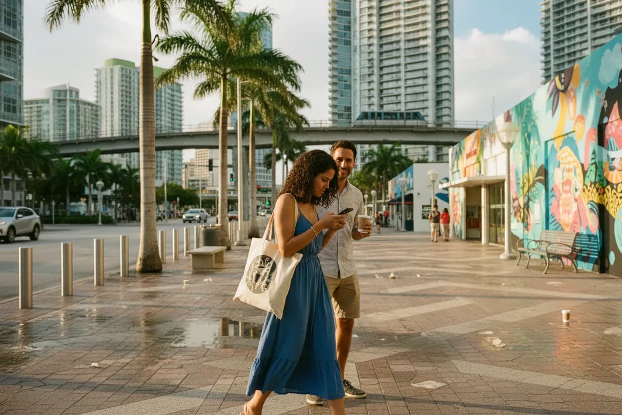 Practical city scene for Miami Eventbrite Guide for Food, Art, and Nightlife