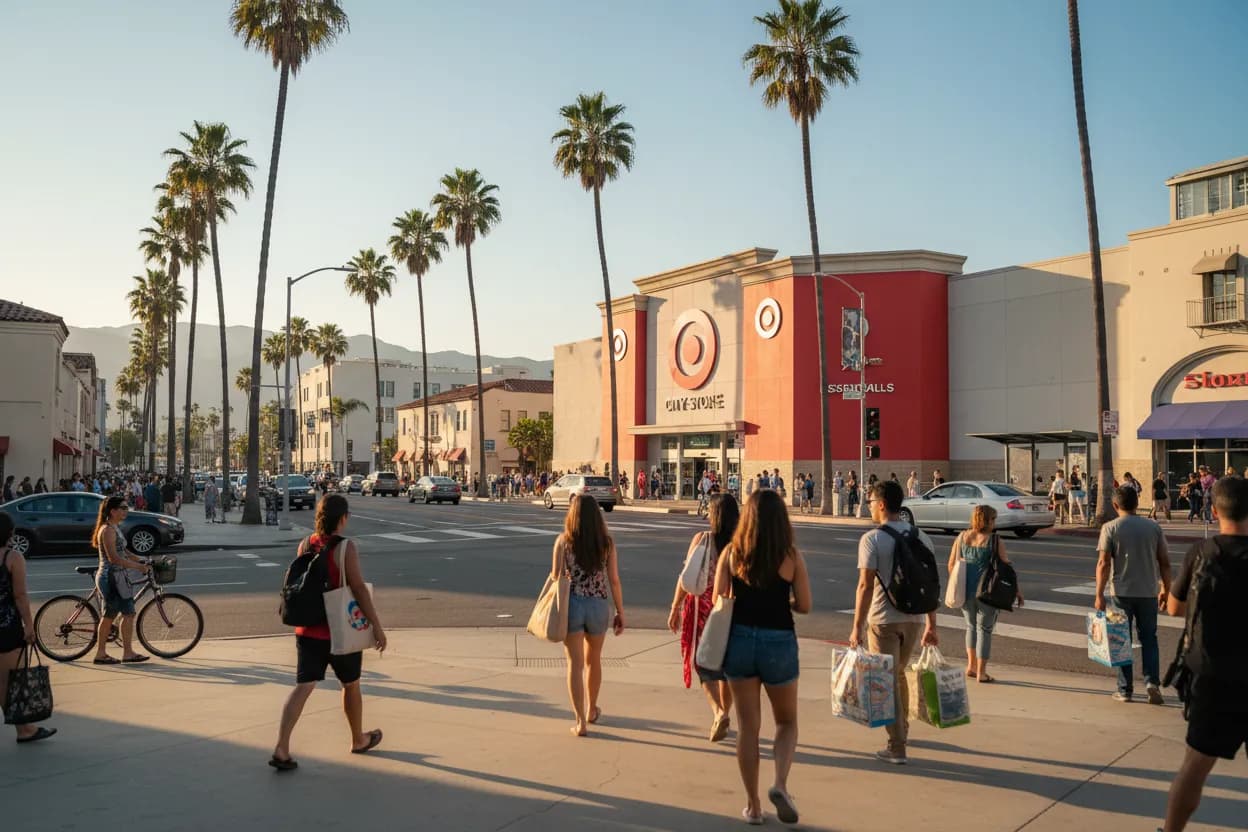 Realistic Los Angeles scene for LA Target Near Me for Beach and Apartment Essentials