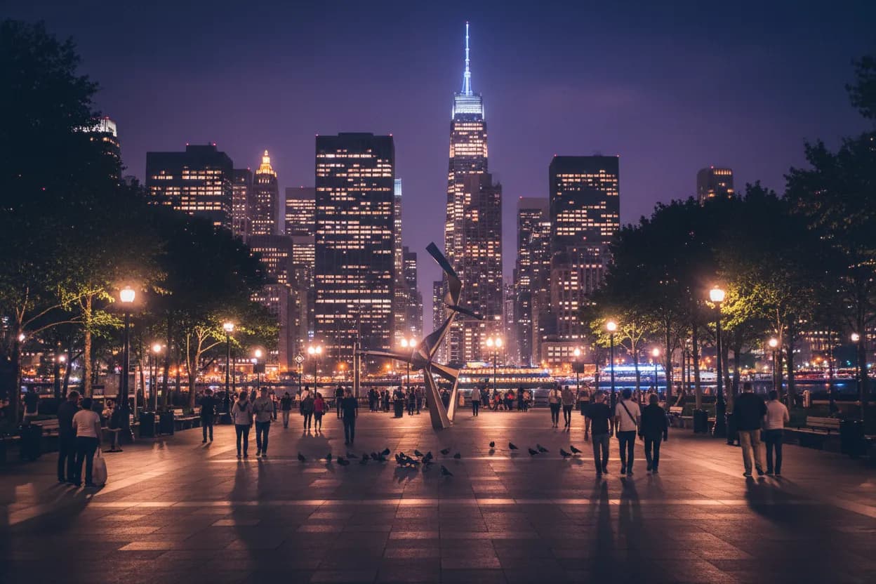 Realistic city scene for aces vs mystics: A NYC Sports and Social Plan