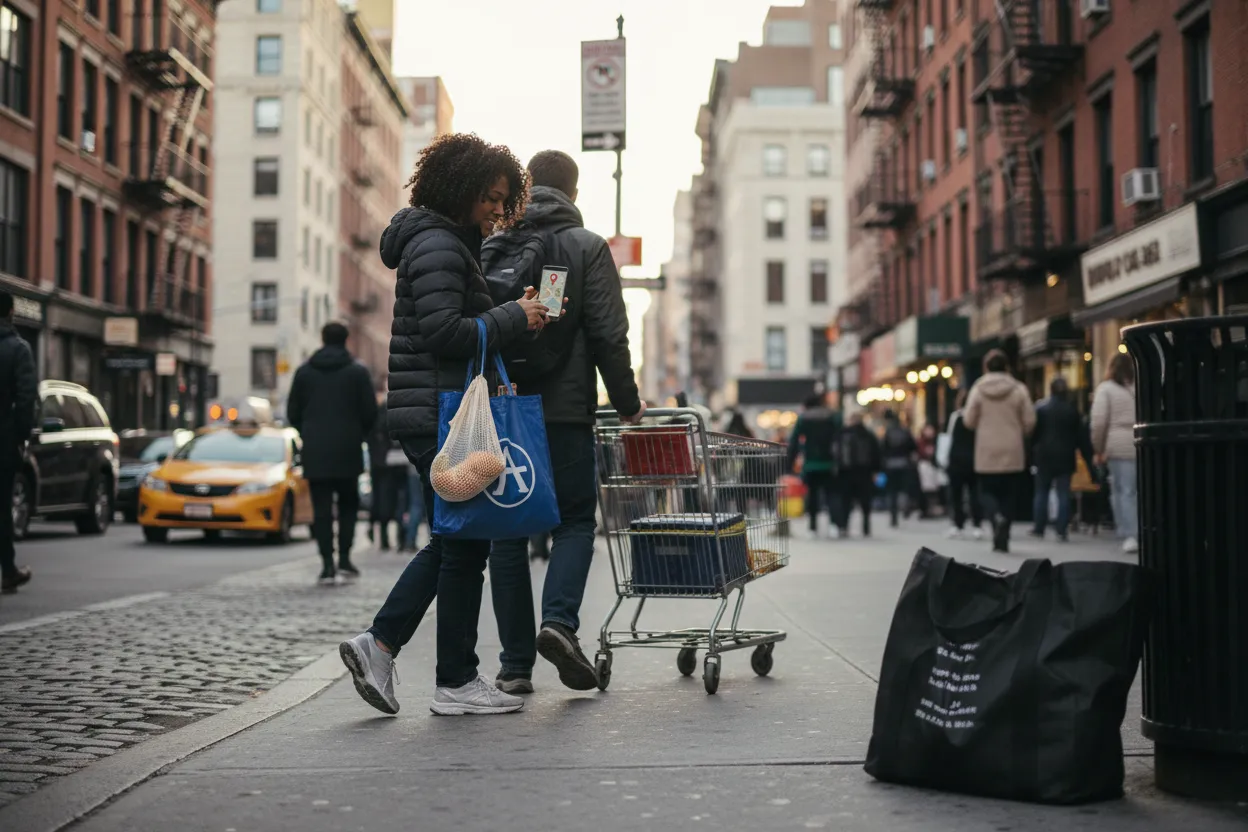 Practical city scene for NYC Aldi Guide for Affordable Groceries and Meal Prep