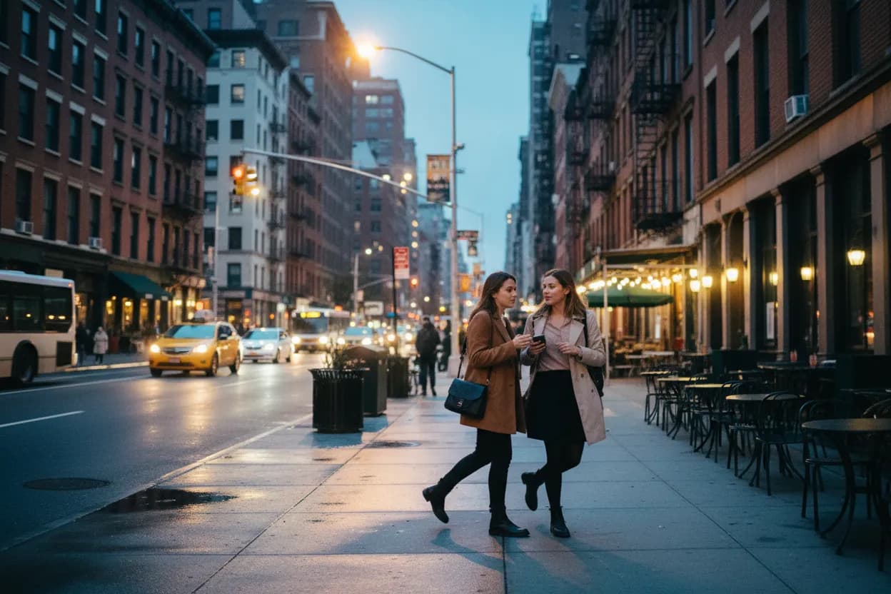 Practical city scene for dakota fanning: A NYC Dinner Route With Backups