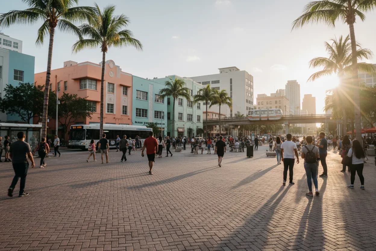 Realistic city scene for dijonai carrington: A Miami Dinner Route With Backups