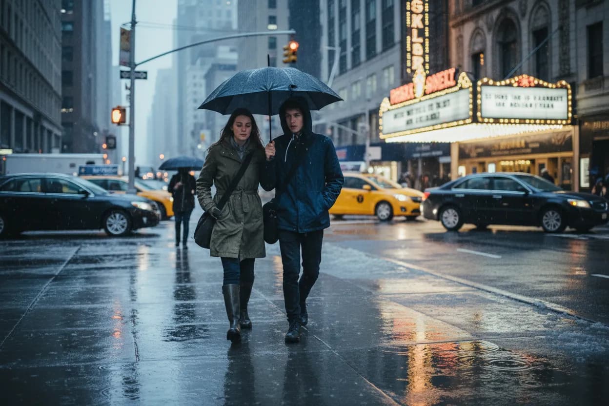 Practical city scene for NYC Movie Theaters Near Me for Rainy-Day Plans