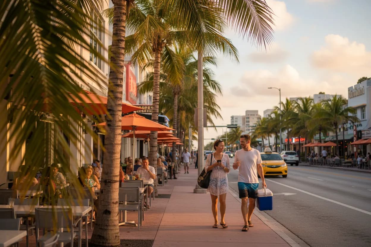 Practical city scene for Miami Food Open Near Me After Beach Days