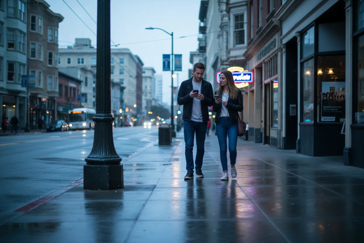 Practical city scene for San Francisco Applebee's Guide for Casual Group Dinners