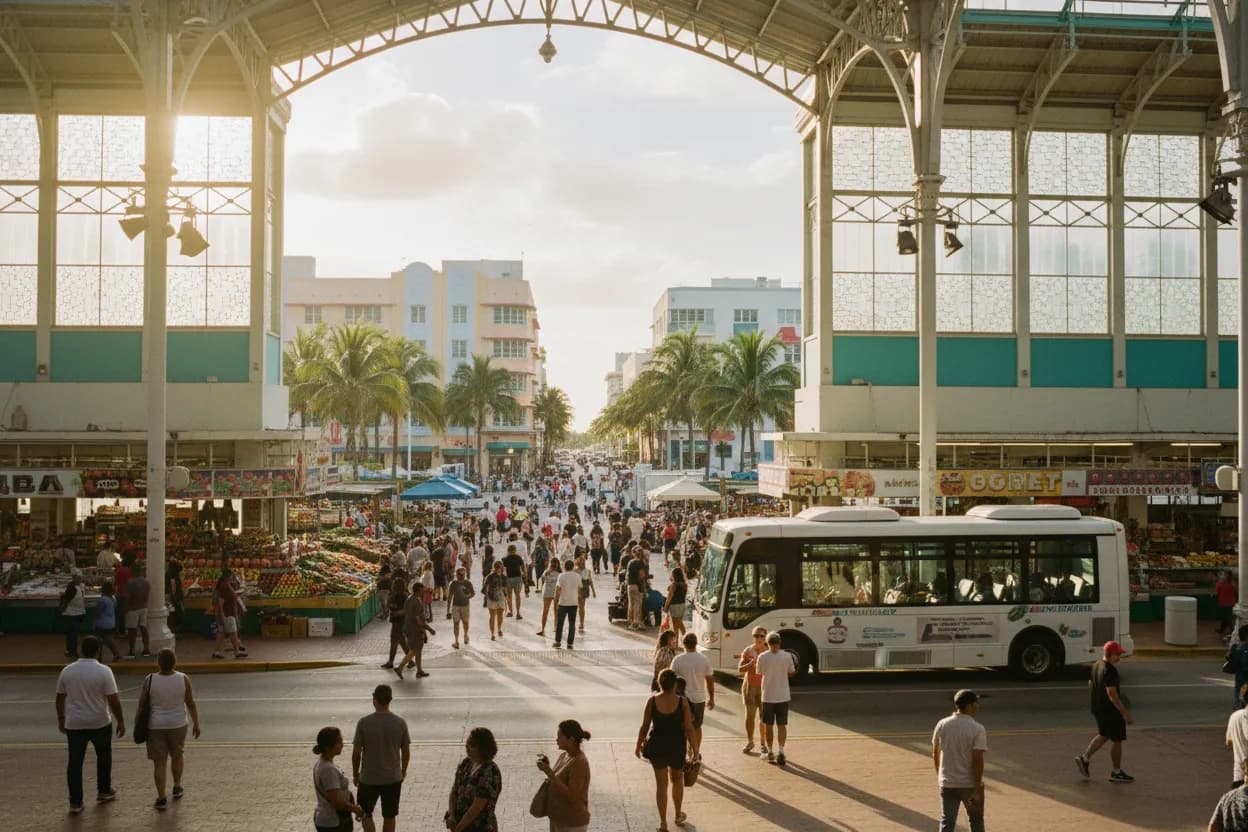 Realistic city scene for jamie komoroski: A Practical Miami Market Meal Guide