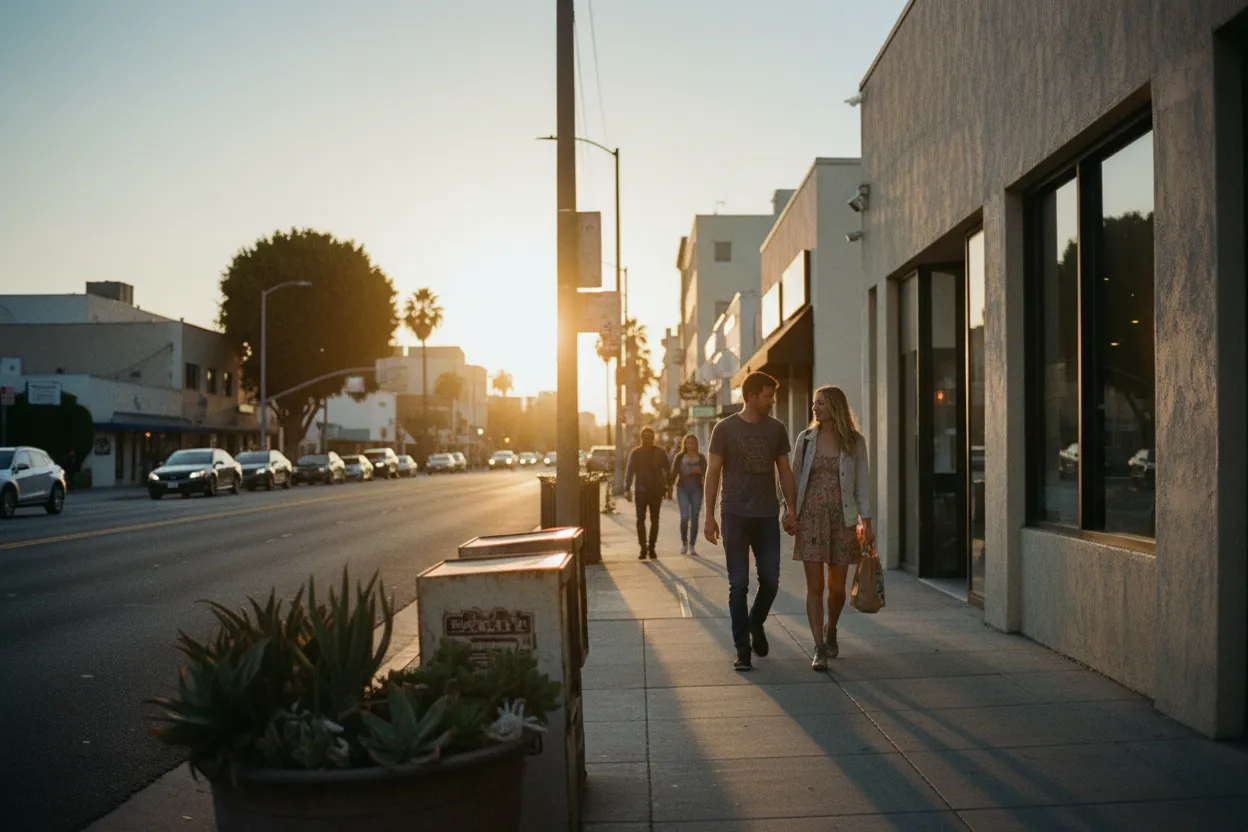 Practical city scene for LA Applebee's Guide for Casual Group Dinner Plans