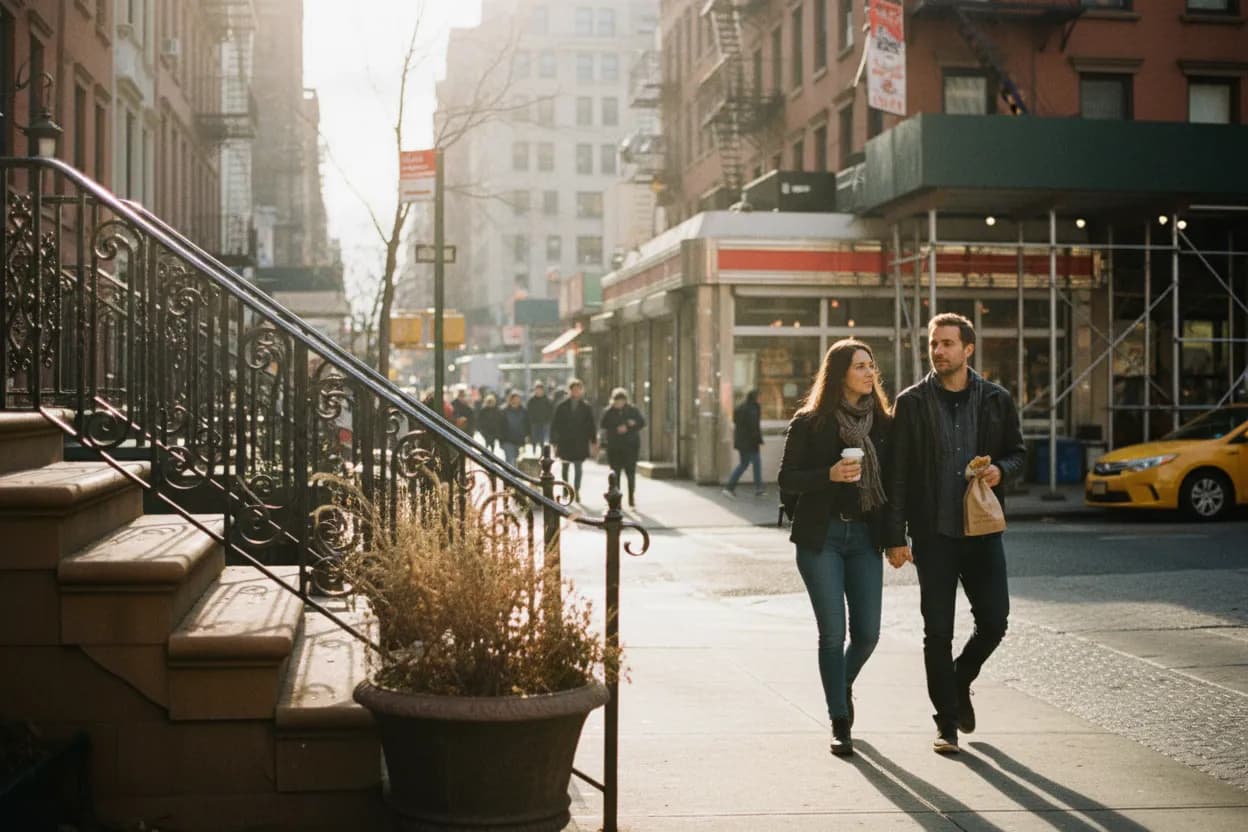 Practical city scene for NYC Waffle House Alternatives for Late Breakfast Cravings