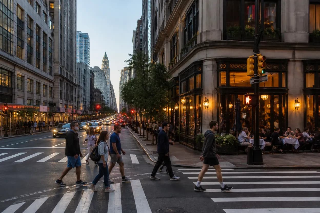Realistic city scene for brittany boltinhouse: Where NYC Groups Can Eat Smoothly
