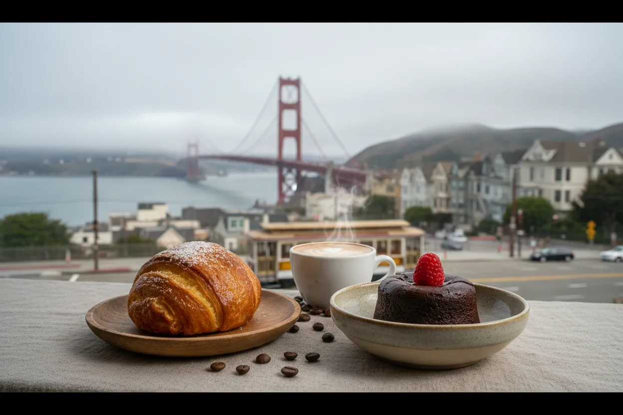 Realistic city scene for daulton varsho: A San Francisco Coffee and Dessert Route
