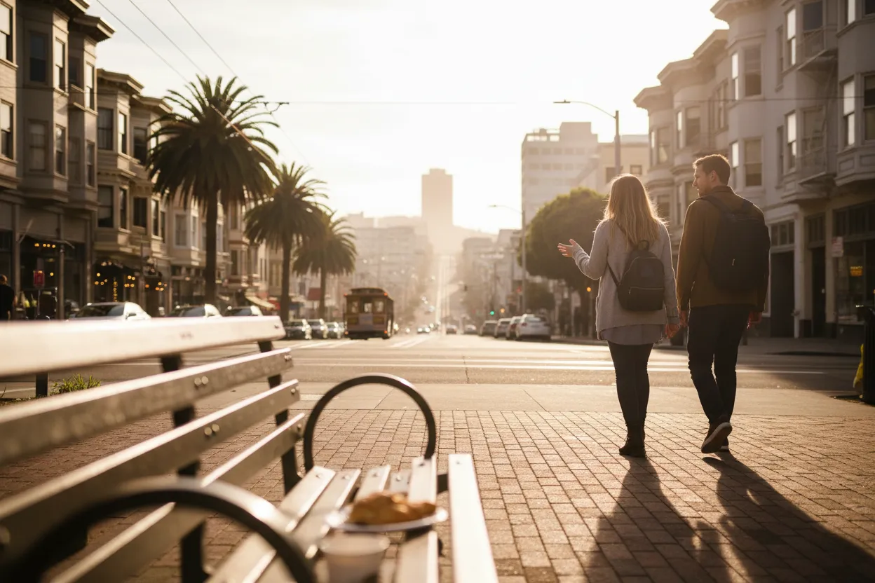 Practical city scene for San Francisco Food Guide for Low-Stress Group Dinner Plans