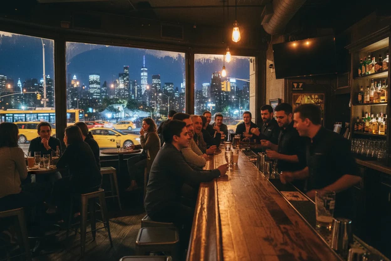 Realistic city scene for nate wiggins: A NYC Night Out With Backups