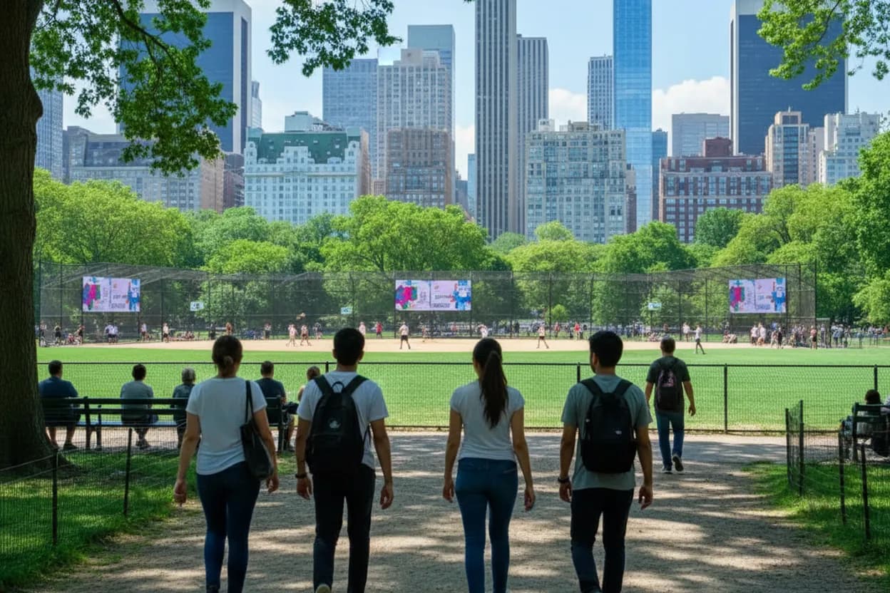 Cover scene for NYC Parks & Rec: Outdoor Screens to Watch blue jays vs nationals