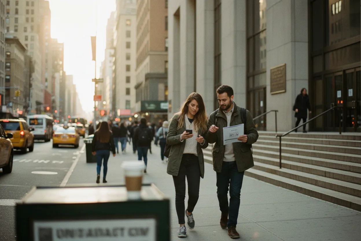 Practical city scene for NYC Food Handler Certification Guide for Restaurant Workers