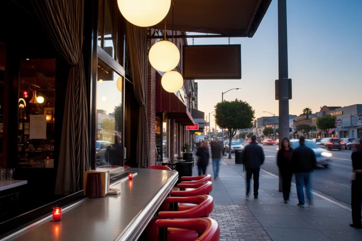 Los Angeles experience scene for Ted Lasso LA Pub Night and Comedy Route Guide