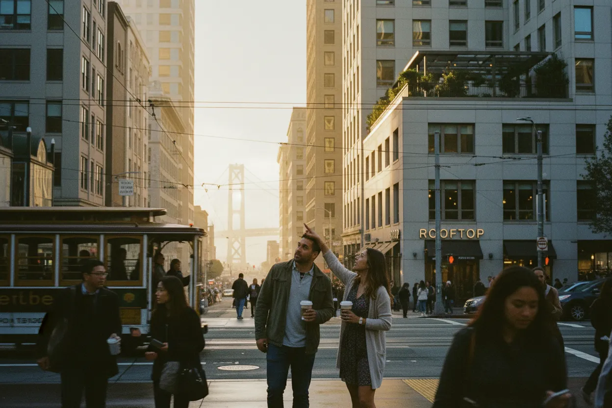 Practical city scene for Cavana San Francisco Guide for Rooftop Drinks and Dinner