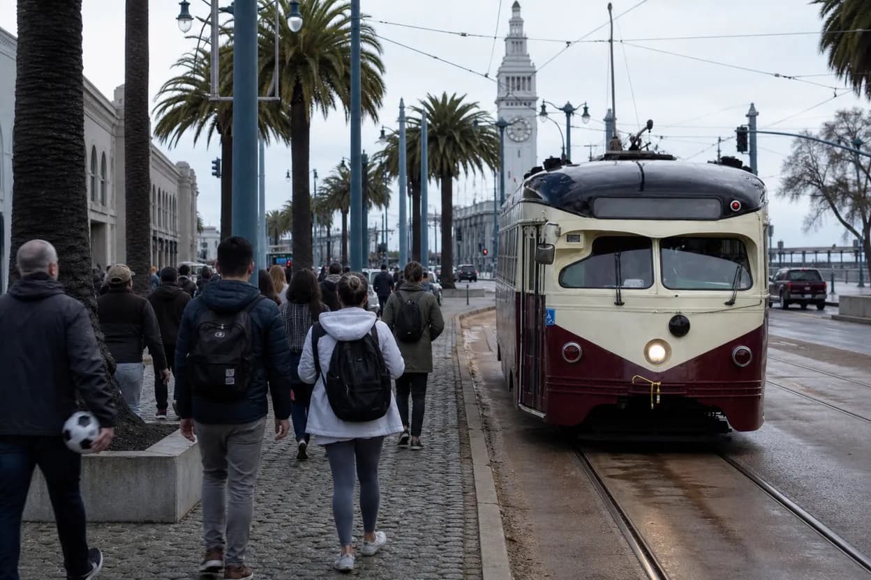 San Francisco experience scene for leagues cup: San Francisco Soccer Museum and Ferry Meetup