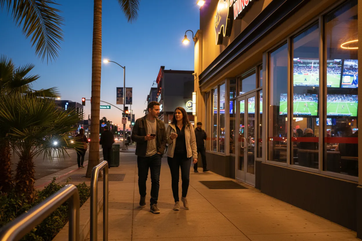 Practical city scene for LA Buffalo Wild Wings Guide for Sports-Watching Nights