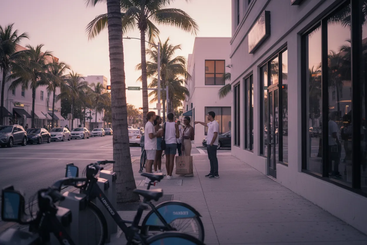 Realistic Miami scene for Miami Total Wine Guide for Party Shopping and Pickup