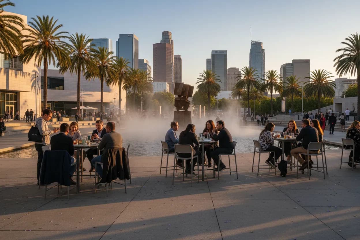 Realistic Los Angeles scene for LA CAVA Near Me for Light Pre-Event Meals