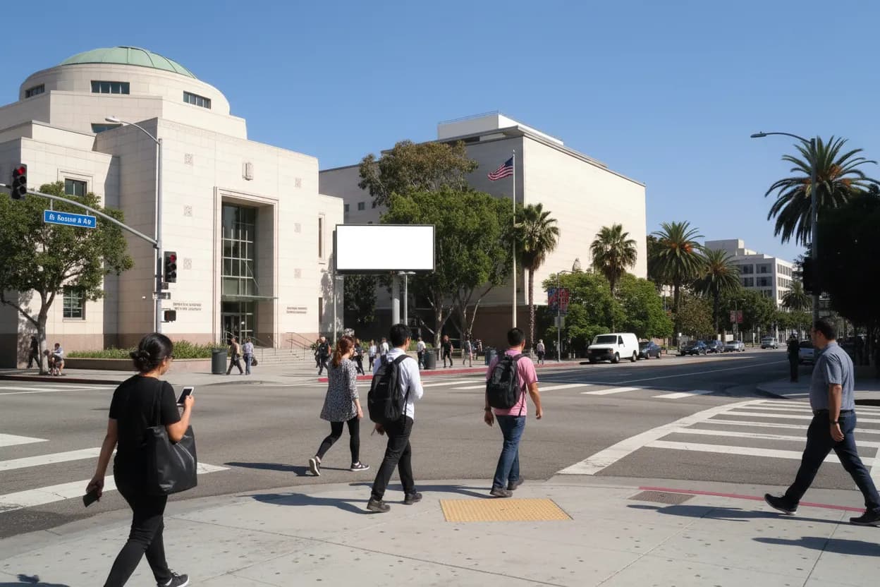 Los Angeles experience scene for harry truman Civics Walk from Central Library to Grand Park
