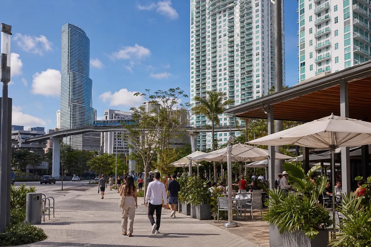 Cover scene for san diego fc night in Miami: Brickell dinner and Metromover route