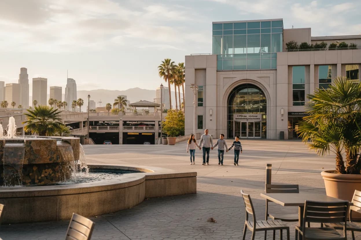 Realistic Los Angeles scene for LA Olive Garden Guide for Family Dinners and Reservations