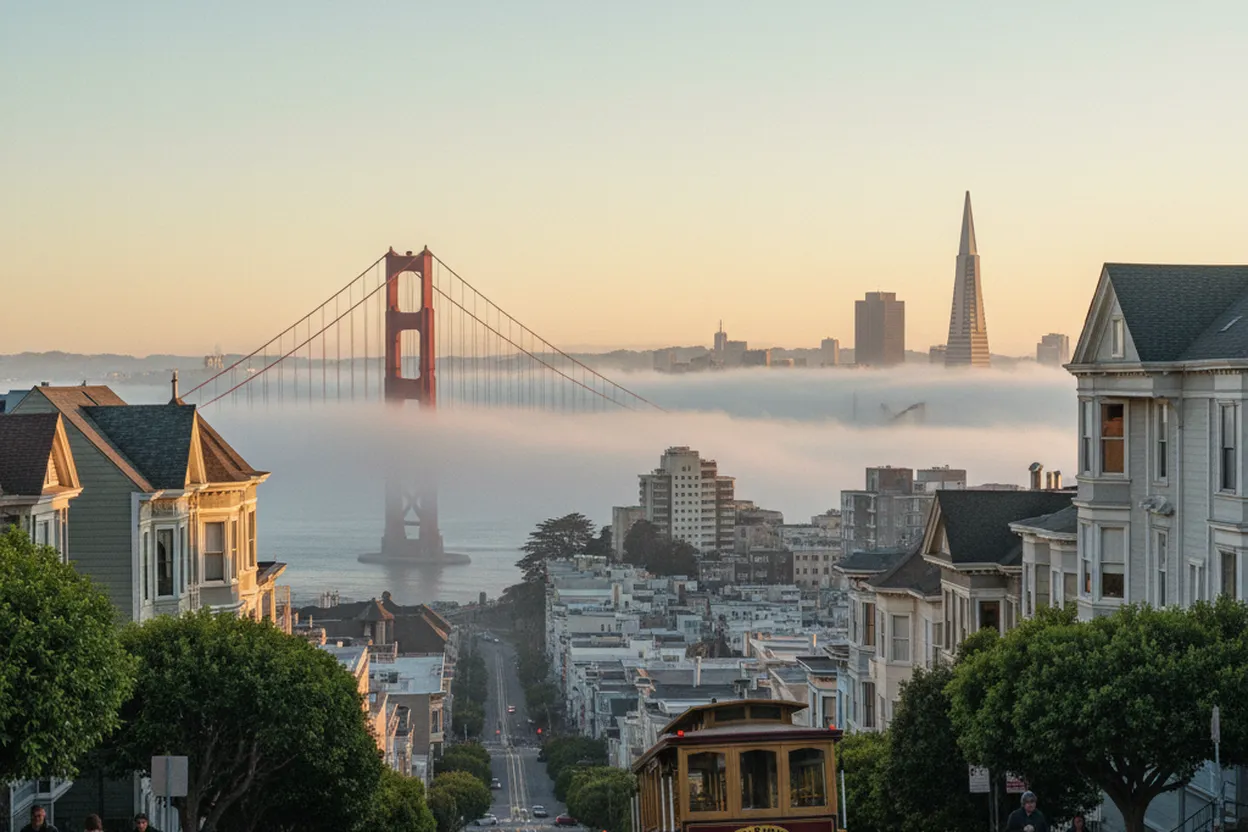 Realistic city scene for jared leto: San Francisco Weekend Plan With Smart Backups