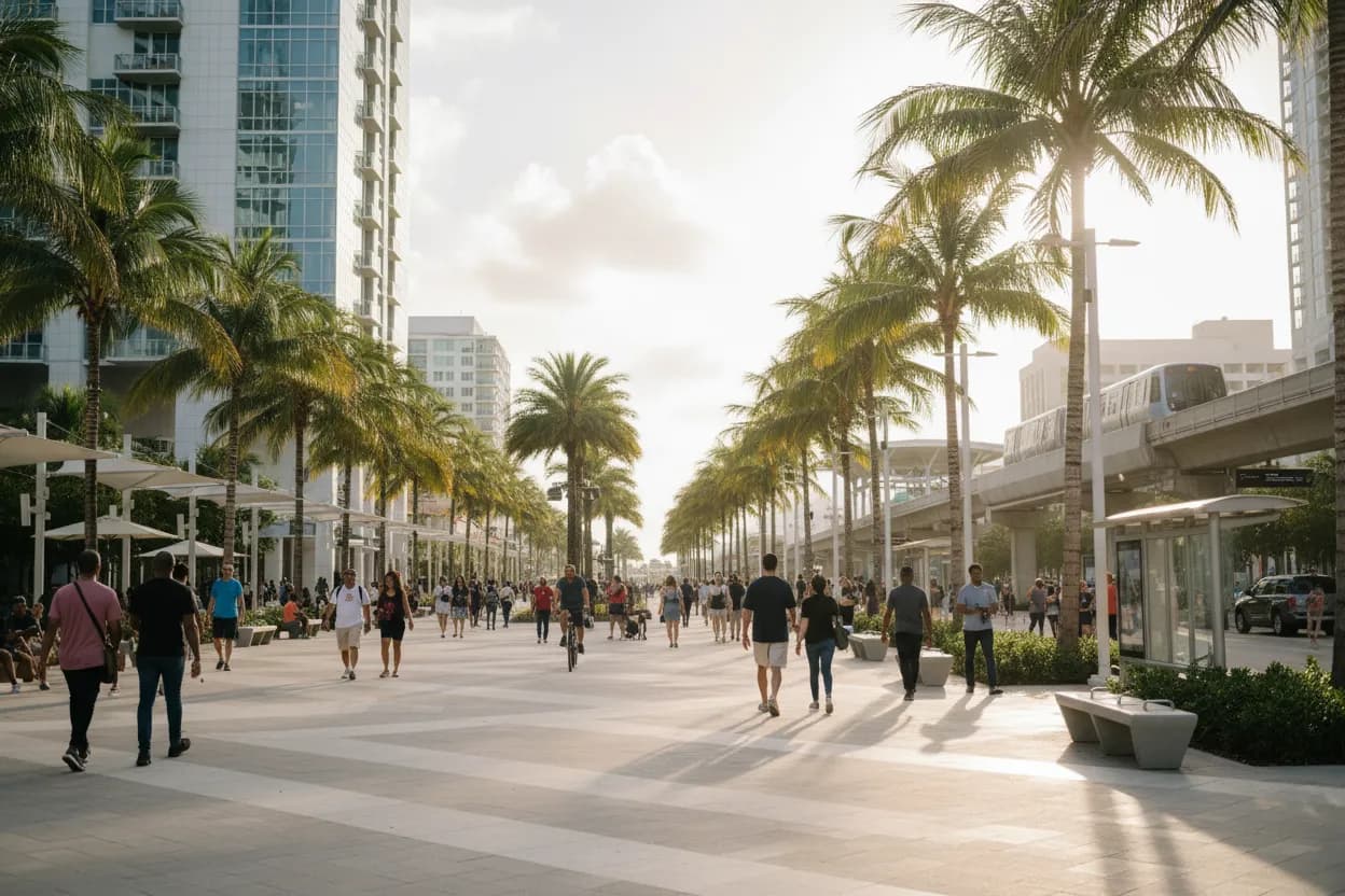 Realistic city scene for 7 brew app: A Practical Miami Neighborhood Guide