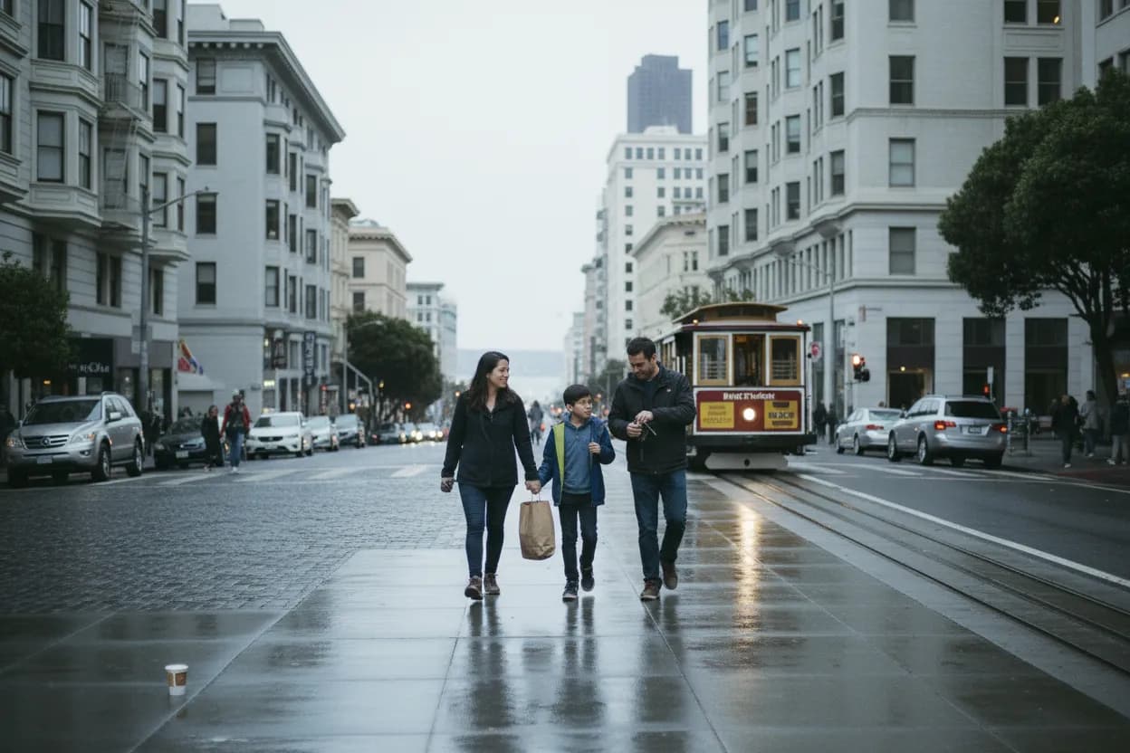 Practical city scene for San Francisco Olive Garden Guide for Family Dinner Plans