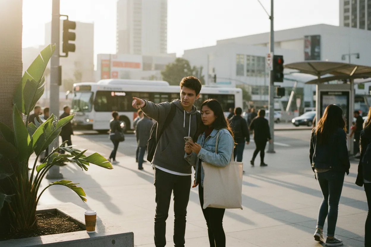 Practical city scene for dalton and sako: The Los Angeles Source-Checking Route