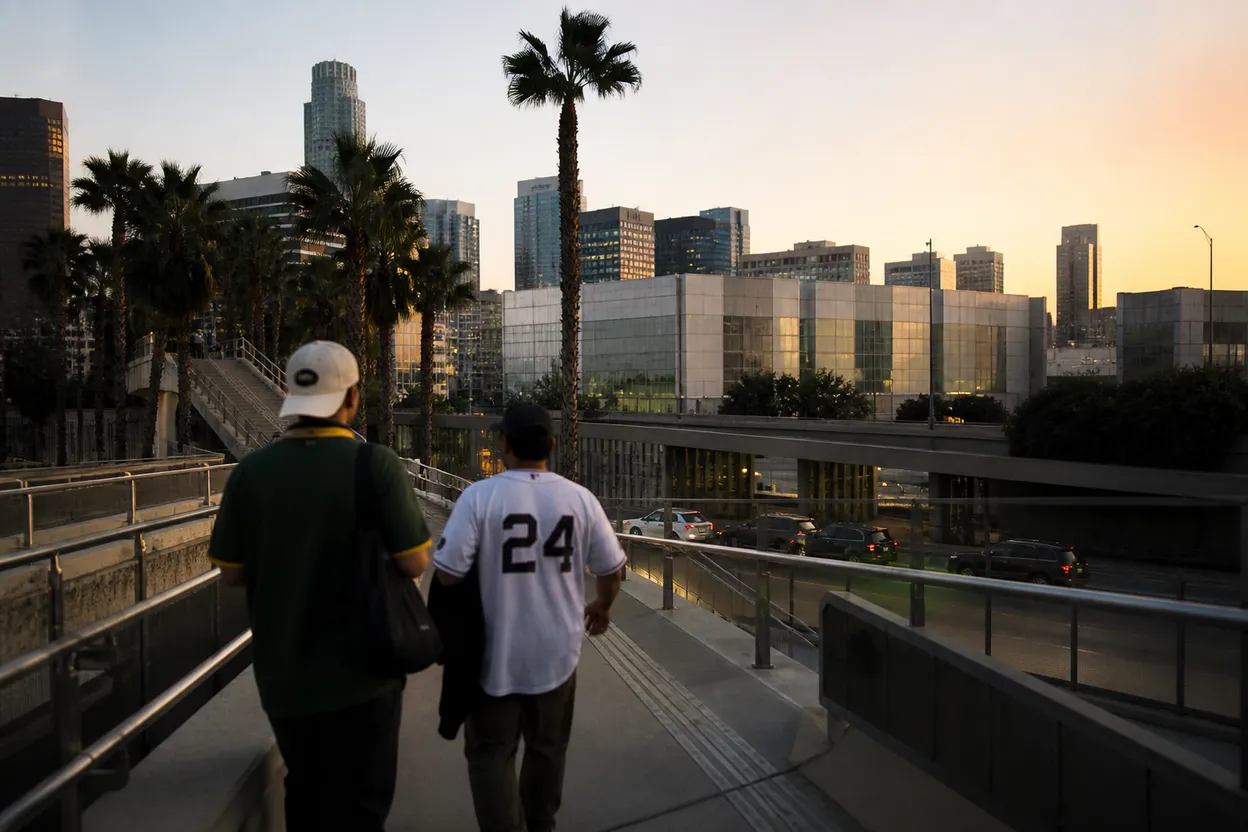 Practical city scene for athletics vs reds: A Los Angeles Sports and Social Plan