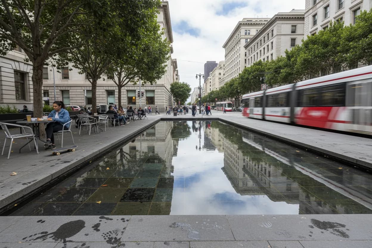 Local detail for reflecting pool: A Useful San Francisco City Guide