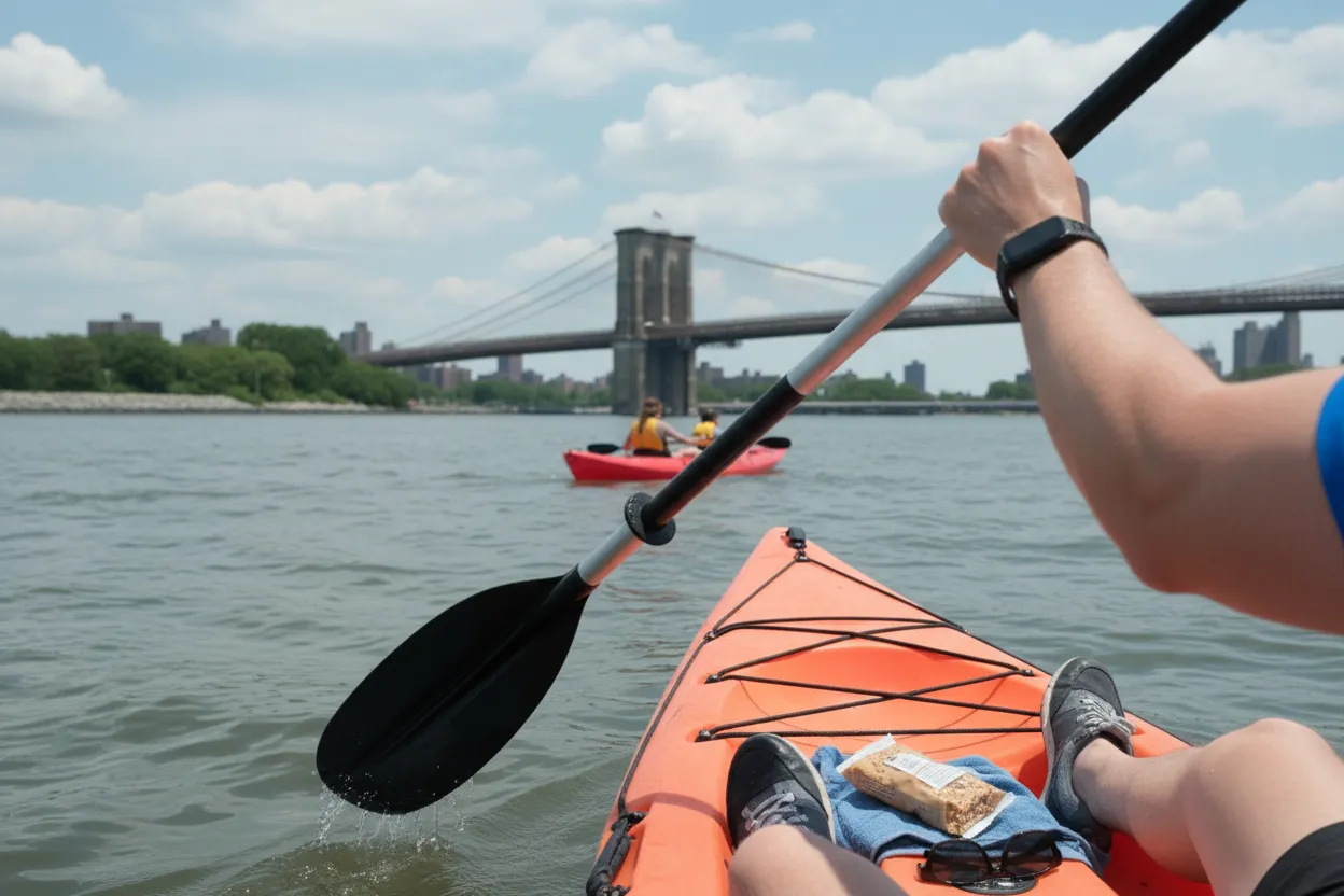 Editorial detail for Brooklyn Bridge Park Conservancy Kayak Wait Test for Careful Beginners
