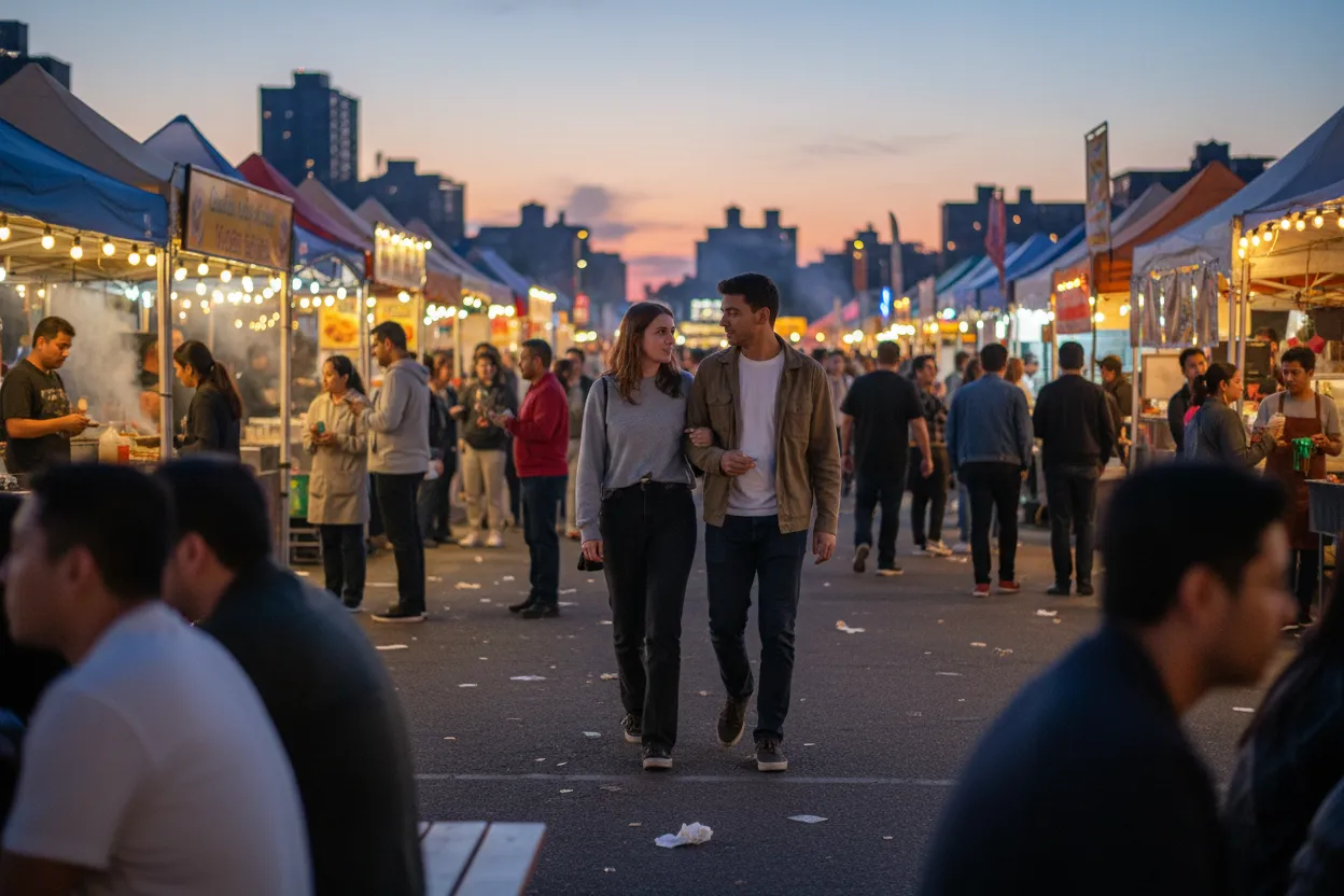 Practical city scene for Queens Night Market NYC Guide for Street Food Weekends