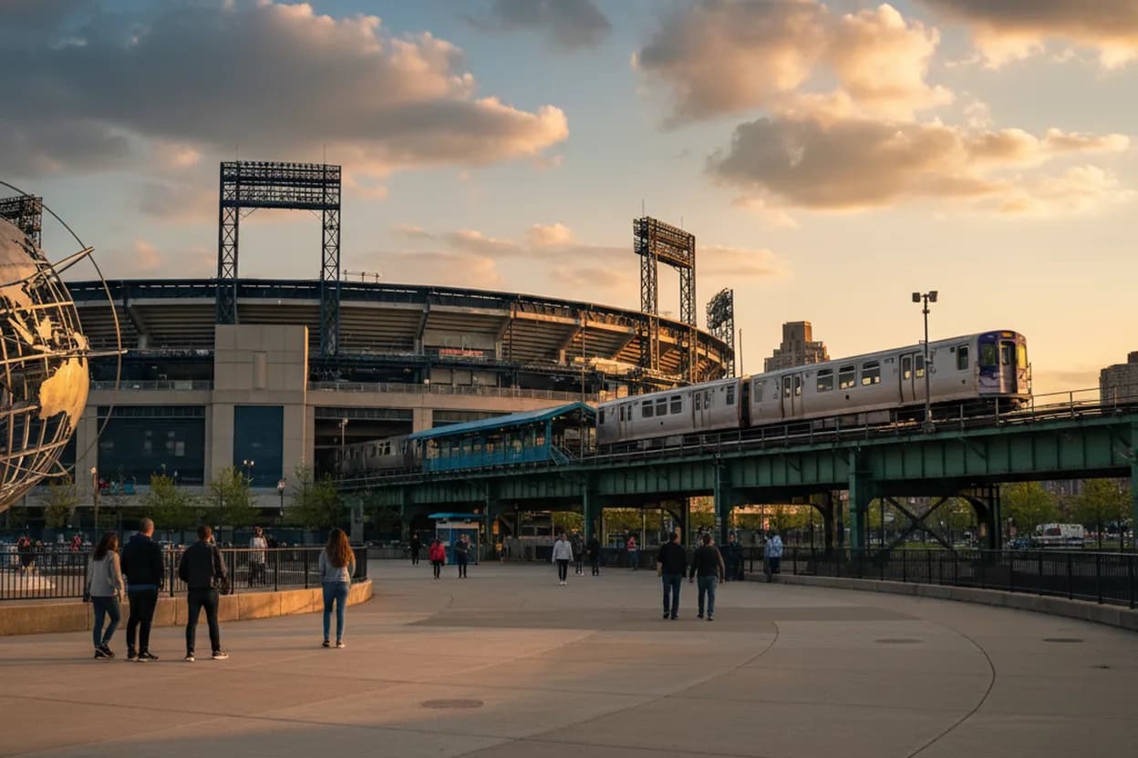 Cover scene for Dodgers vs Mets: A Queens Pre-Game Transit and Rain-Delay Decision Plan